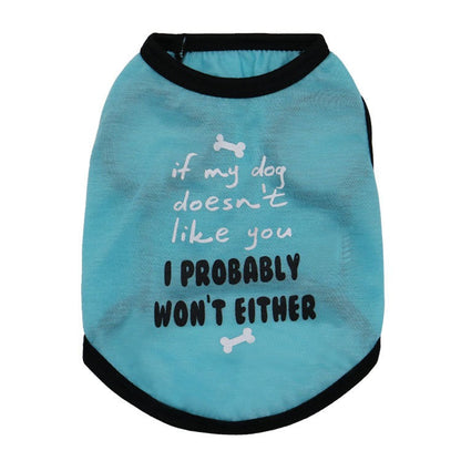 Dog Clothes Summer Clothes Teddy Pet Vest Bears Fadou Small Dogs Puppies Cats Thin Light and Breathable