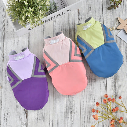 Puppy Reflective Strip Stitching Jacket Clothing